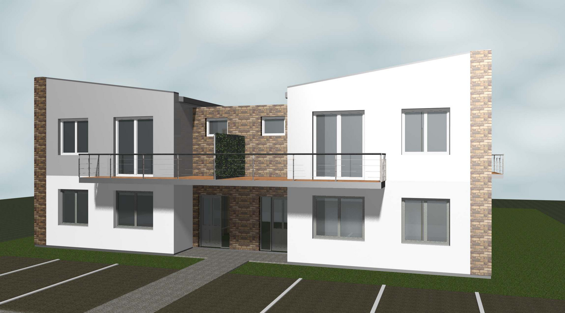 Dvojdům Vejprnice - 3D vizualizace